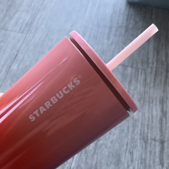 Starbucks Pink Red ombré Stainless Steel Cold Cup 24 floz - Picture 3 of 6
